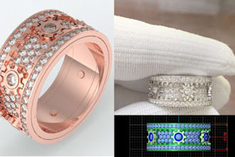 do 3d ring design, engagement ring, jewelry cad stackable statement ring design
