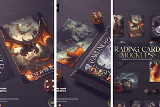 create custom 52 deck of playing card game, poker cards, card box mockup design