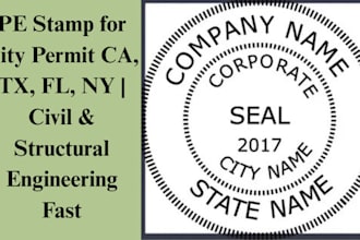 engineer pe stamp ca, fl, tx, ny, civil, structural plans reviewed, sealed