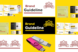 design full branding kit, brand guidelines, logo and brand style guide identity
