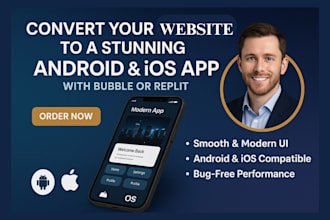 convert your website to a stunning android IOS app bubble replit to apk