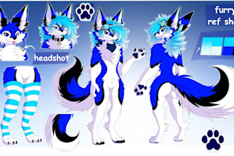 draw furry art, furry commission, fursona character, anthro oc, furry ref sheet