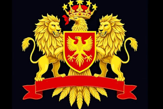 make modern family crest regal heraldic coat of arms logo design