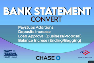 do bank statement conversion pdf to excel, reconcile