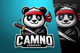 fierce and adorable panda ninja mascot logo for your brand