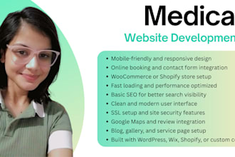 develop dentist, pharmacy, plastic surgery, vet, dermatologist websites