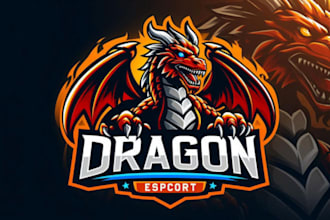 a fierce dragon esports mascot logo for your gaming brand