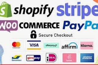 integrate klarna, stripe, paypal, apple pay, afterpay, in shopify, wp, php