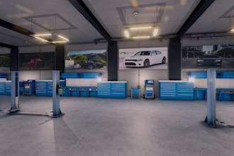 redesign 3d showroom interior,car parts,automobile store,retail warehouse render
