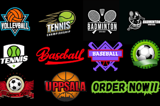 design baseball, basketball, football, hockey sports logo