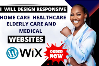 design responsive home care, healthcare, elderly care, and medical websites