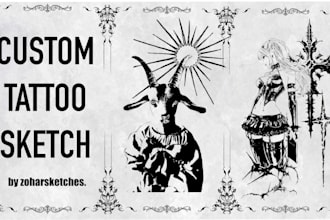 create a custom tattoo sketch or line art design
