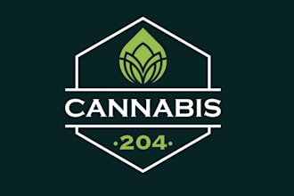 design cannabis, weed and cbd logo with 22 hours