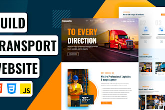 design towing website transportation courier logistic cargo delivery website