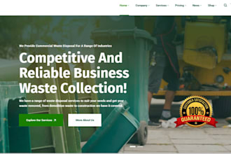 design wix wordpress waste management disposal website waste dump pickup website