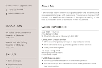 create a professional resume and cover letter