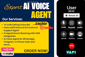 setup ai cold calling agent vapi retell voice agent with n8n make zapier