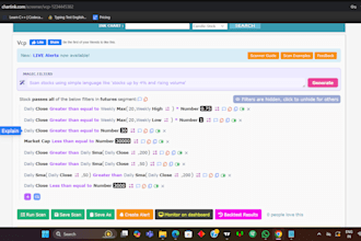 create a stock scanner or market screener with your logic with chartink