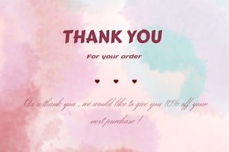 design a cute thank you card