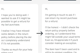 rework your email, or message so it comes across clear, confident