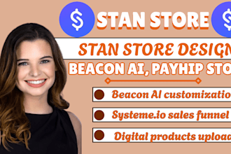 stan store design beacon ai payhip gumroad pensight beacon store marketing