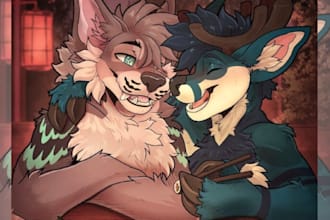 draw artwork of furry character oc anthro fursona design sfw nsfw art commission