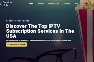 create iptv website with professional design high SEO and secure payment gateway