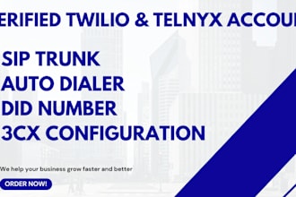 setup and configure twilio, telnyx account, did number, auto dialer, voip, 3cx