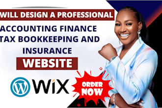 design a professional accounting, finance, tax and bookkeeping website