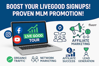 do exclusive livegood tour promotion, MLM leads, and new sign up generation