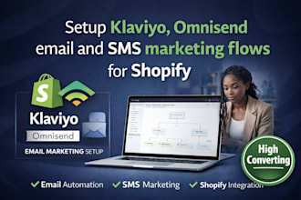 setup klaviyo,  omnisend email and SMS marketing flows for shopify
