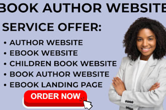 create author, coaching, children book, or ebook website author landing page