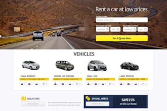 build car rental website, car hire website, car booking, car rental marketplace