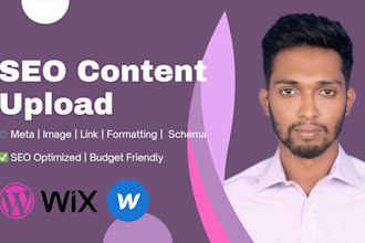upload and format SEO optimized content as a reliable virtual assistant