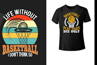 do sport volleyball basketball logo and t shirt design 24 hours