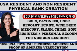 create USA busines bank for llc owners, mercury, payoneer, stripe, wise creation