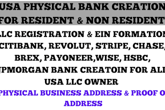 create USA bank for any country, business physical address and proof of address