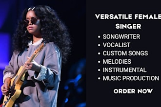 be your emotional female songwriter for pop edm rnb country songs love vocalist