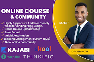 setup skool online course skool online community, kajabi online community course