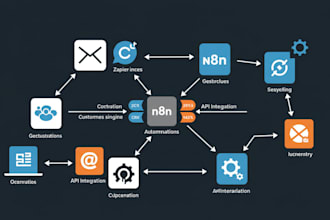 build custom n8n workflow zapier and API integrations