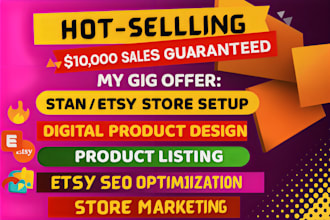 create hot selling digital products stan etsy store listing stan marketing