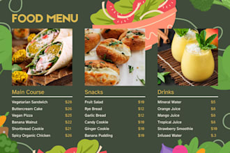 design food flyer, meal plan, cafe menu, menu list, diet plan