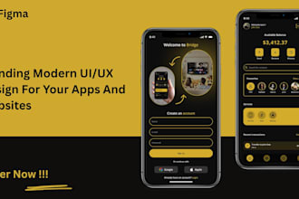 do mobile app design, app ui ux or mobile ui ux design in figma