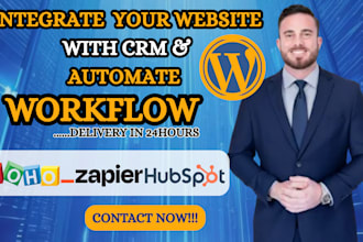 integrate wordpress site with monday CRM hubspot automate workflows zoho zapier