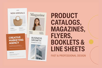 design product catalog, magazine, flyer, booklet and line sheet, catalogue