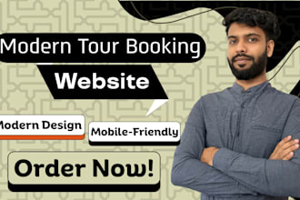 design a modern tour booking website with payment and booking forms