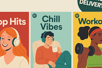 design unique spotify playlist covers and banners in 24 hrs