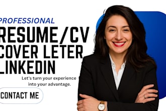 craft a professional resume, cover letter, cv and optimized linkedin profile