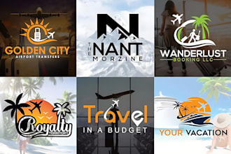 design excellent travel, agency, transport, adventure, vacation and camping logo