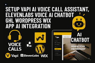 vapi ai voice call assistant elevenlabs voice ghl wp wix ai chatbot integration